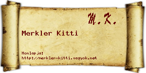 Merkler Kitti névjegykártya